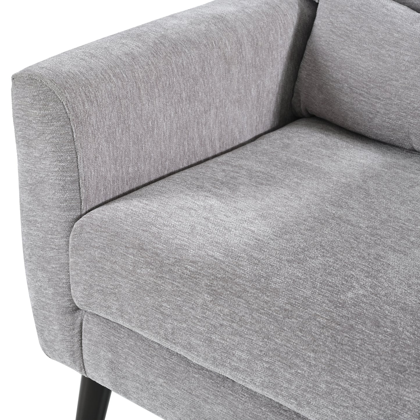 Chic Gray Lounge Chair with Comfort Pillow