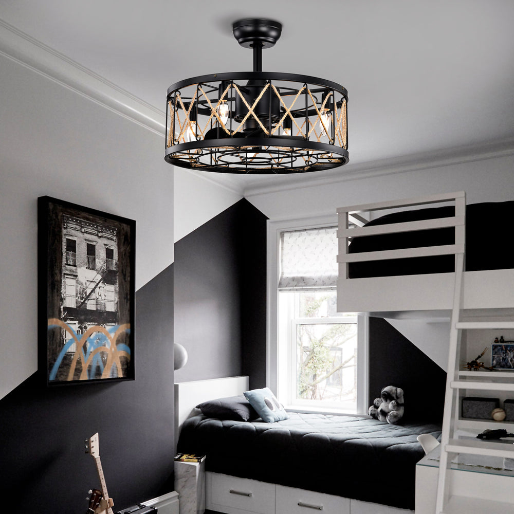 Chic Black Ceiling Fan with Remote - Quiet Comfort for Any Room