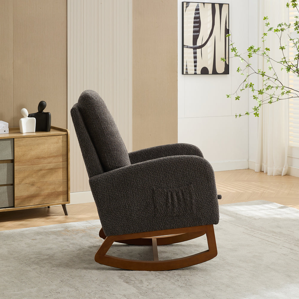 Cozy Glider Rocking Chair with Footrest - Charcoal