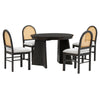 Vintage Vibes Dining Set: Extendable Table & Cozy Upholstered Chairs