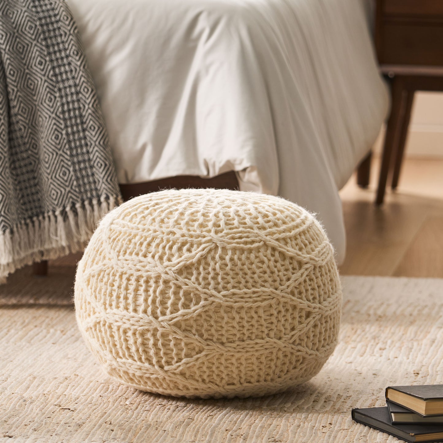 Cozy Malibu Wool Pouf