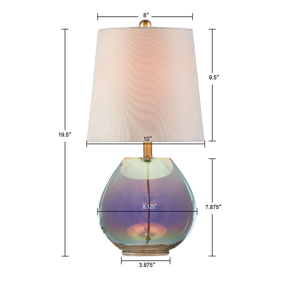 Luminous Iridescent Glass Lamp