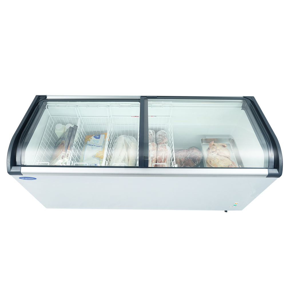 ChillWave Mobile Ice Cream Freezer with Glass Lid and LED Lights