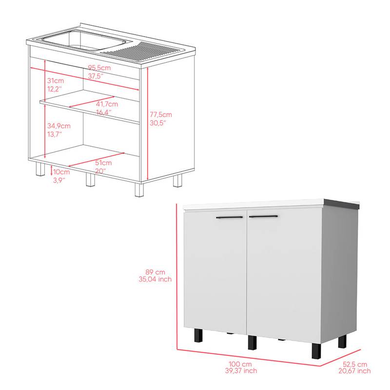 Burwood White Utility Sink Cabinet
