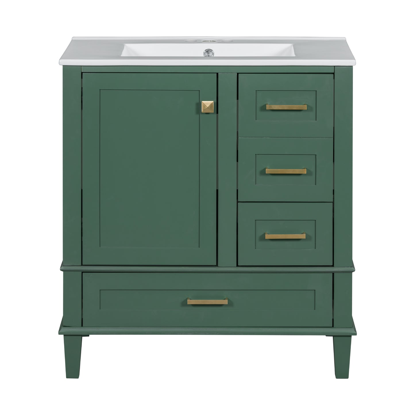 Chic Green Bathroom Vanity with Sink and Soft-Close Drawers