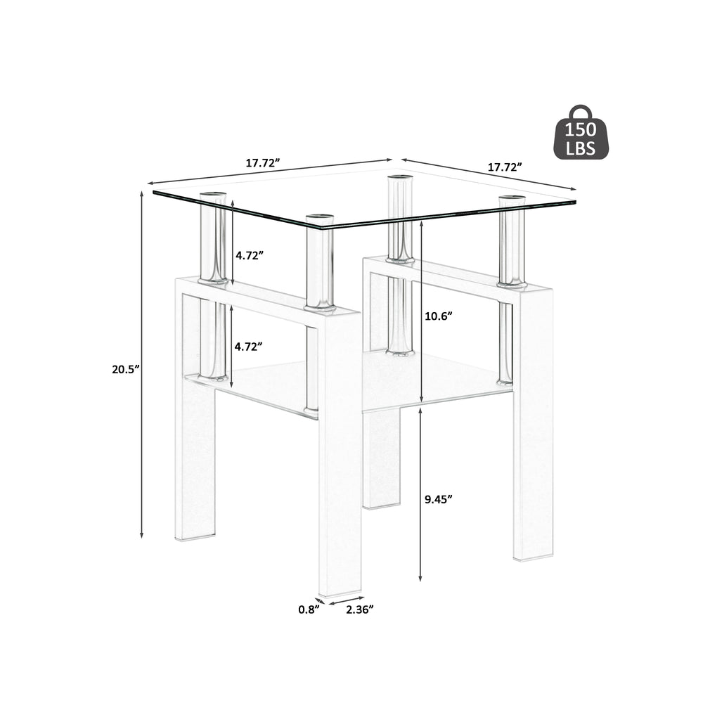 Chic Glass Side Tables Set