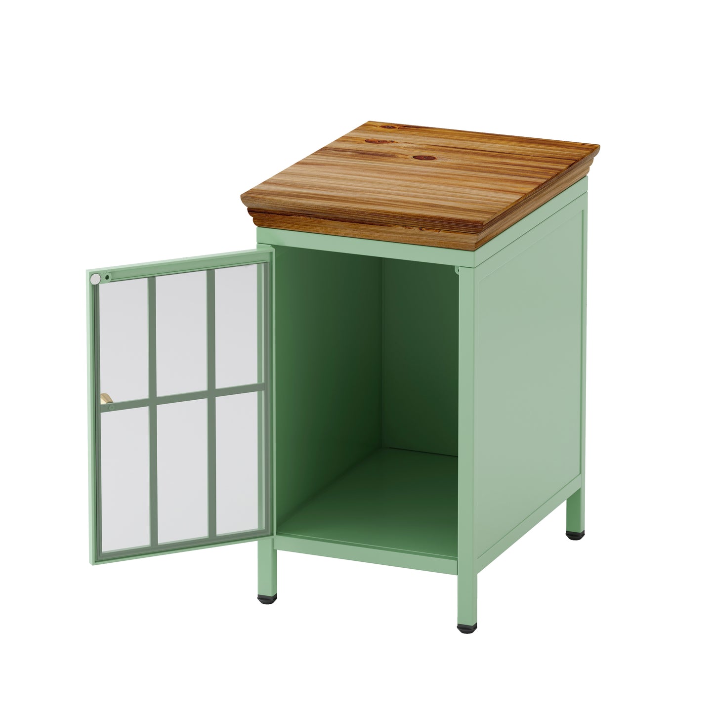 Charming Duo: Solid Wood Nightstands with Storage