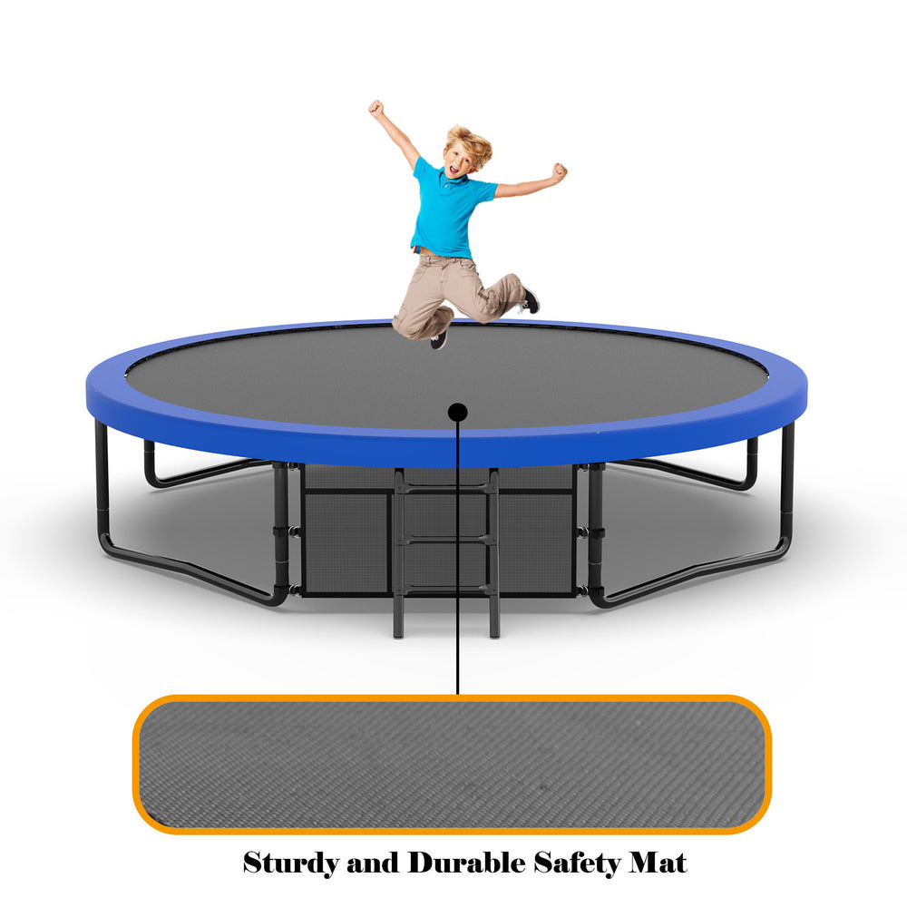 Kid's Fun Jump Trampoline with Safety Net & Ladder