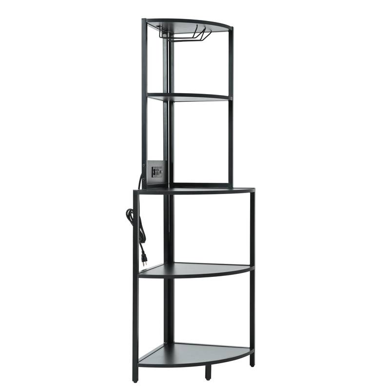 Illuminate Corner Shelf with USB & Glass Holder