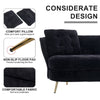 Chic Black Loveseat with Gold Legs