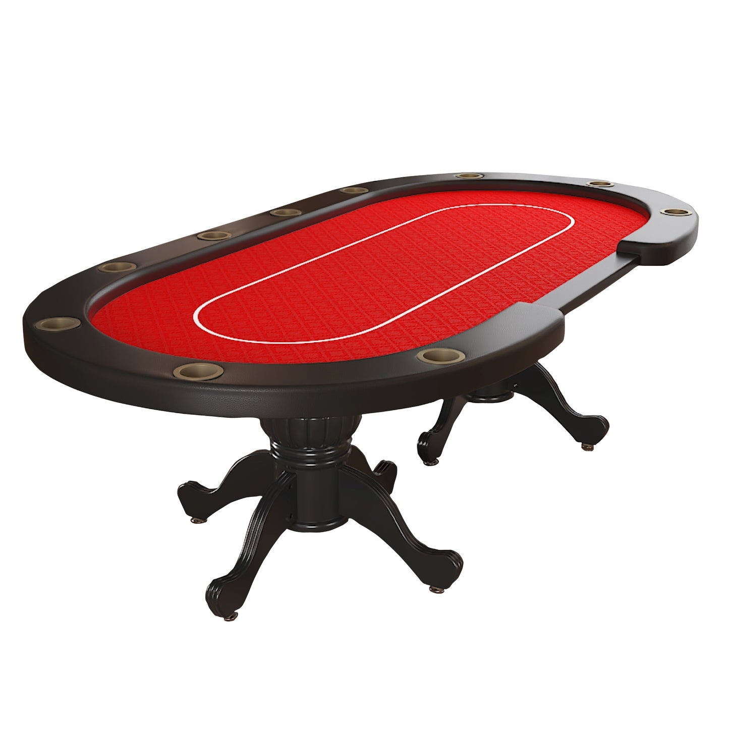 Red Aura Oval Poker Table - Stylish Casino Vibe