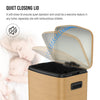 Soft Close Kitchen Trash Can with Wooden Finish