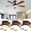 Sleek Black Ceiling Fan with Remote and Dimmable LED Light