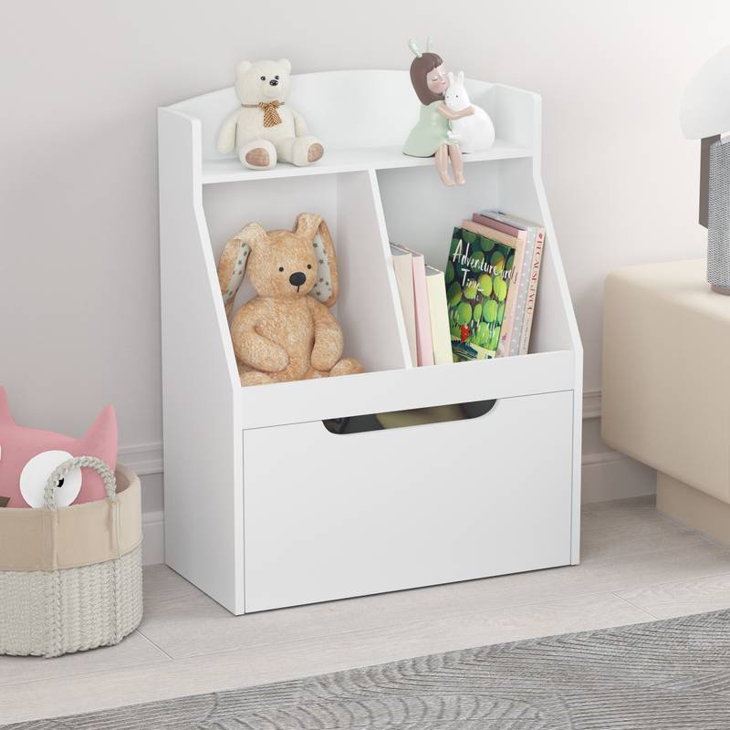 Rolling Kids Bookcase with Drawer