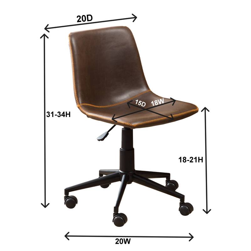 Swivel Style Faux Leather Office Chair in Antique Gray