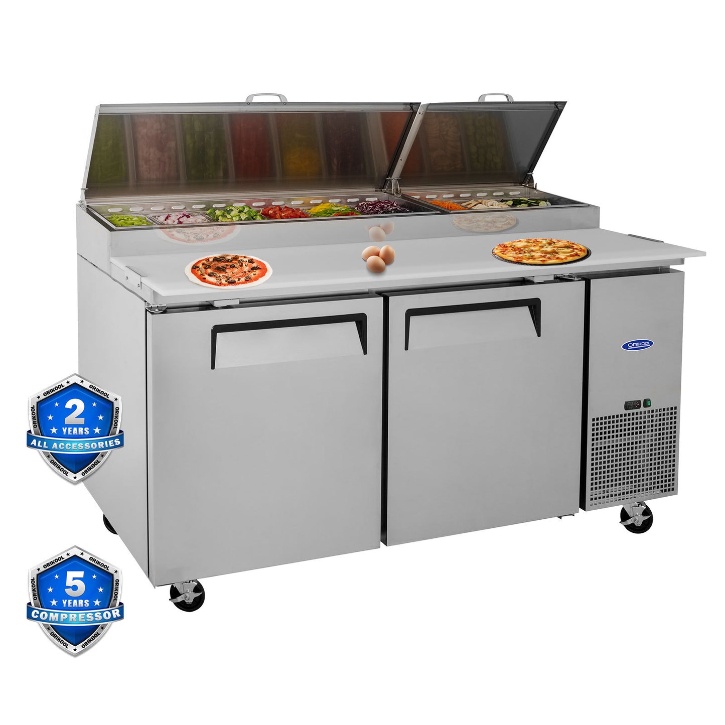 Pizza Pro Prep Station with Built-in Fridge & Cutting Board