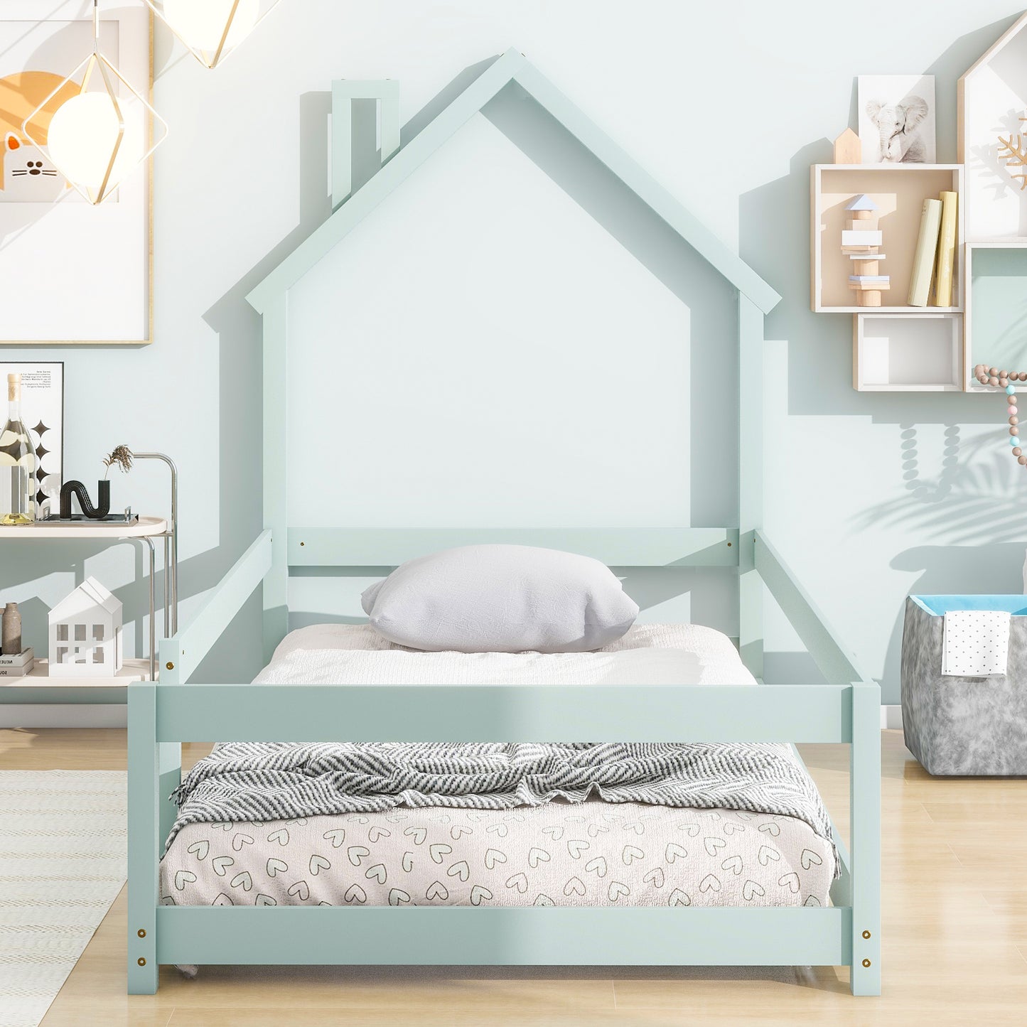 Cozy Green House Bed for Kids