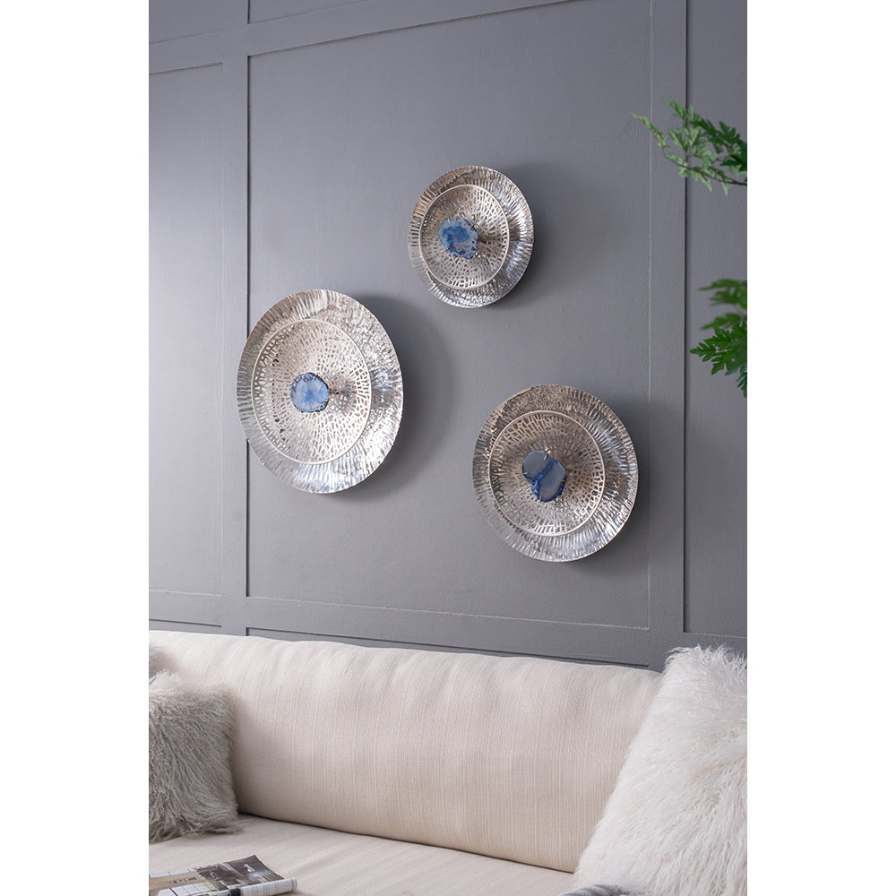 Elegant Silver Wall Discs - Set of Three