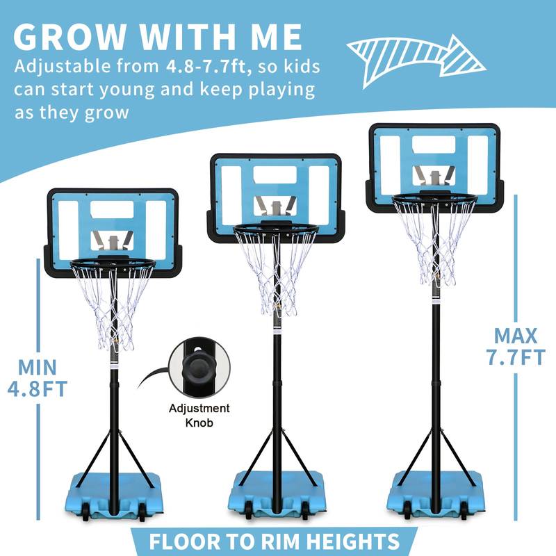 Easy-Adjust Portable Basketball Hoop