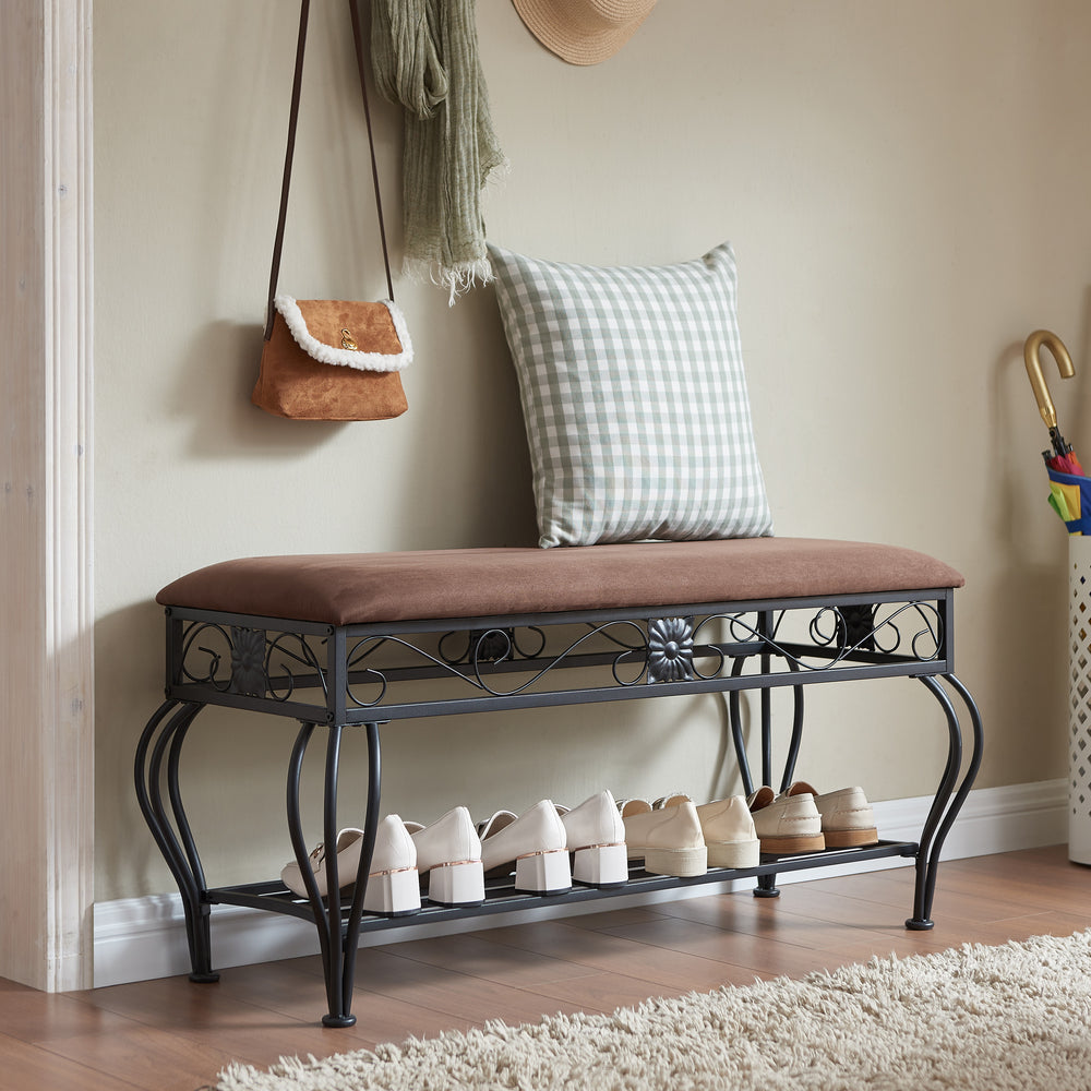 Rustic Entryway Bench & Shoe Rack