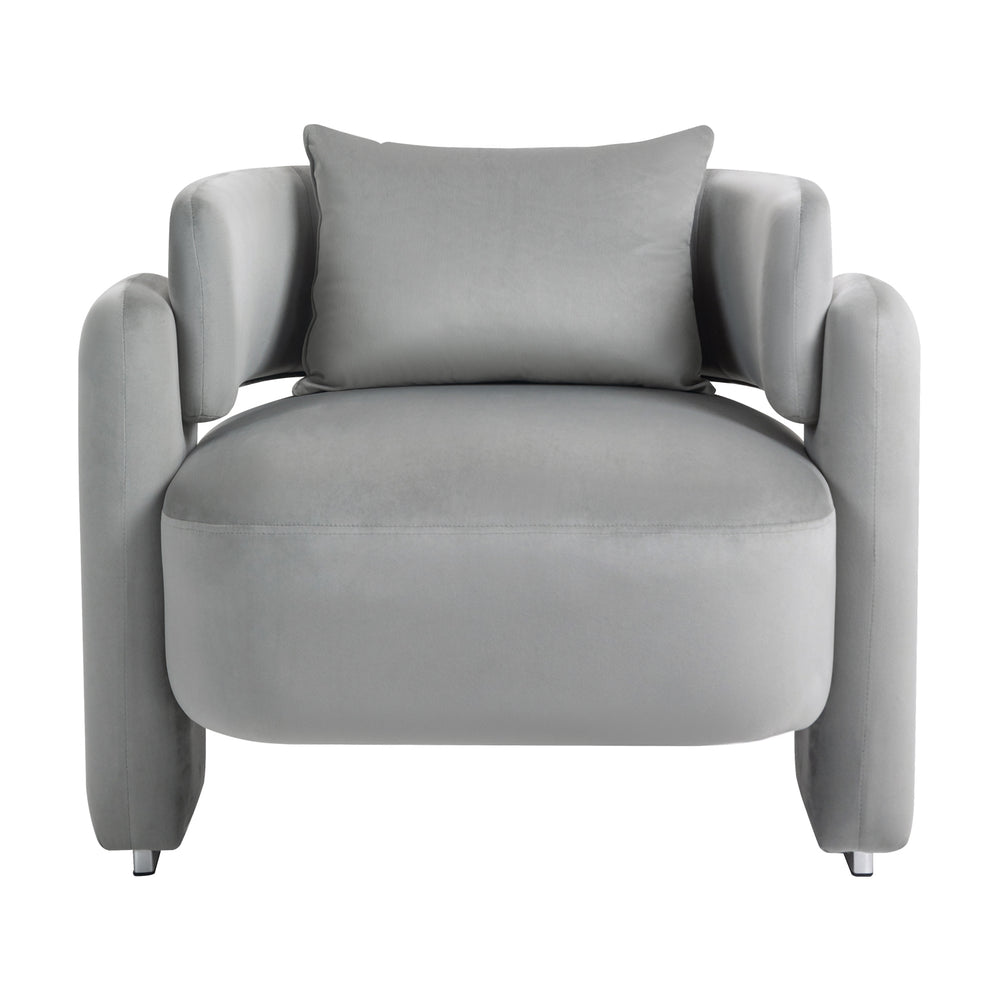 Chic Velvet Lounge Chair with Pillows