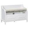 Rustic Charm Storage Bench with Safety Hinge