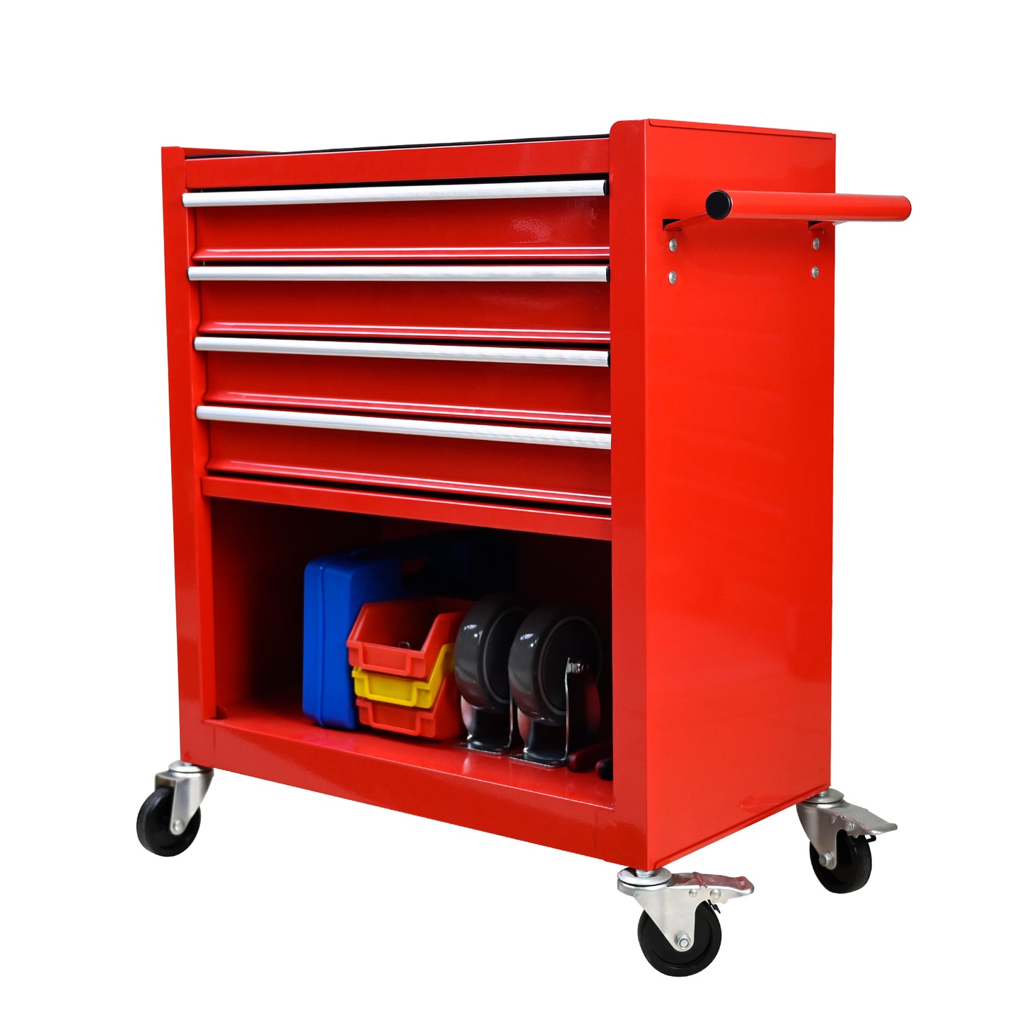 Red Tool Cabinet with Four Drawers and Sets