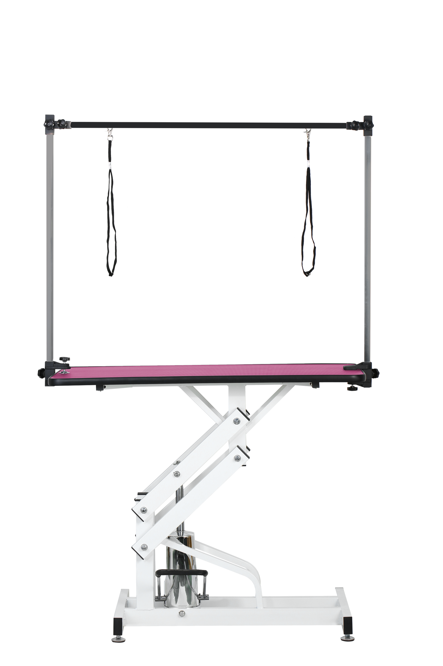 Pink Hydraulic Pet Grooming Table with H Arm