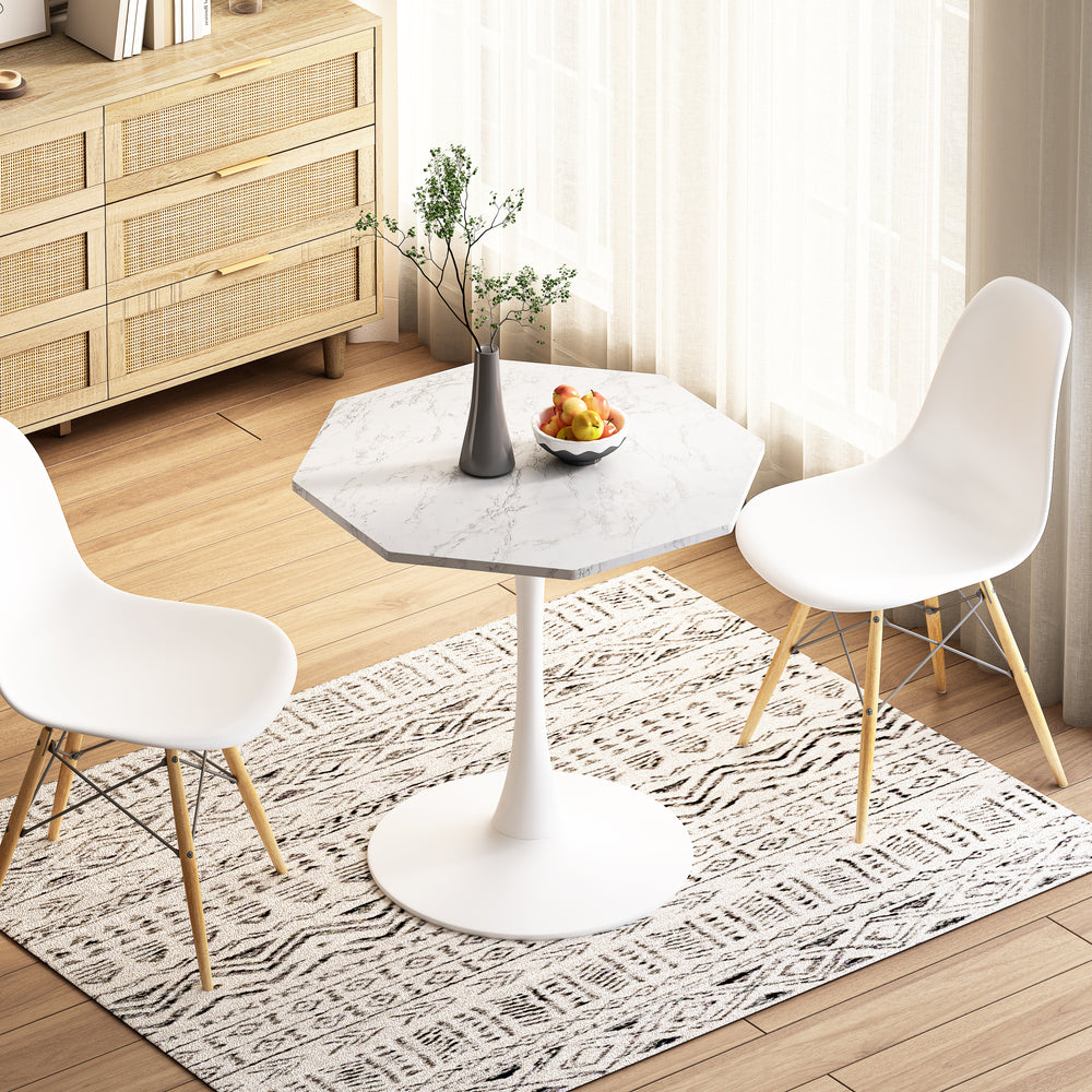 Chic Octagonal Coffee Table with Marble Top