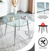 Sleek Silver Round Dining Table