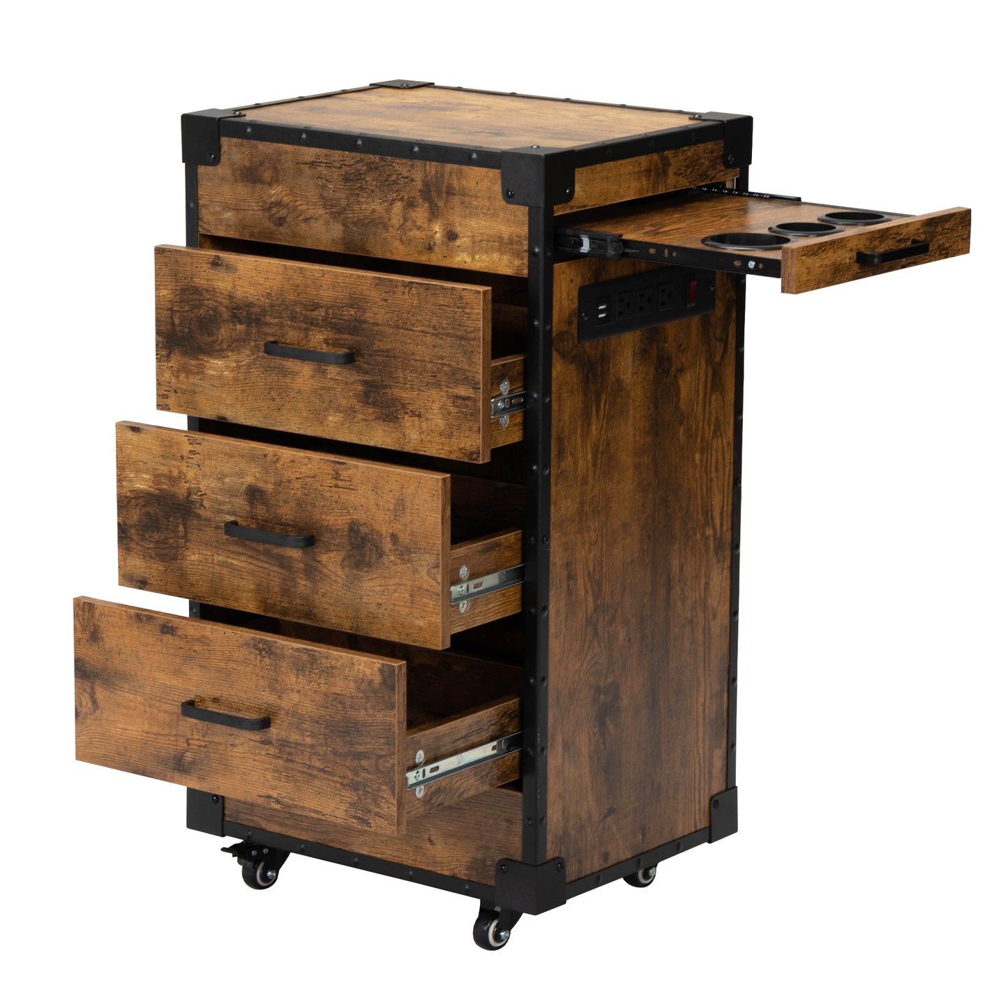 Stylish Rolling Salon Cart with Ample Storage