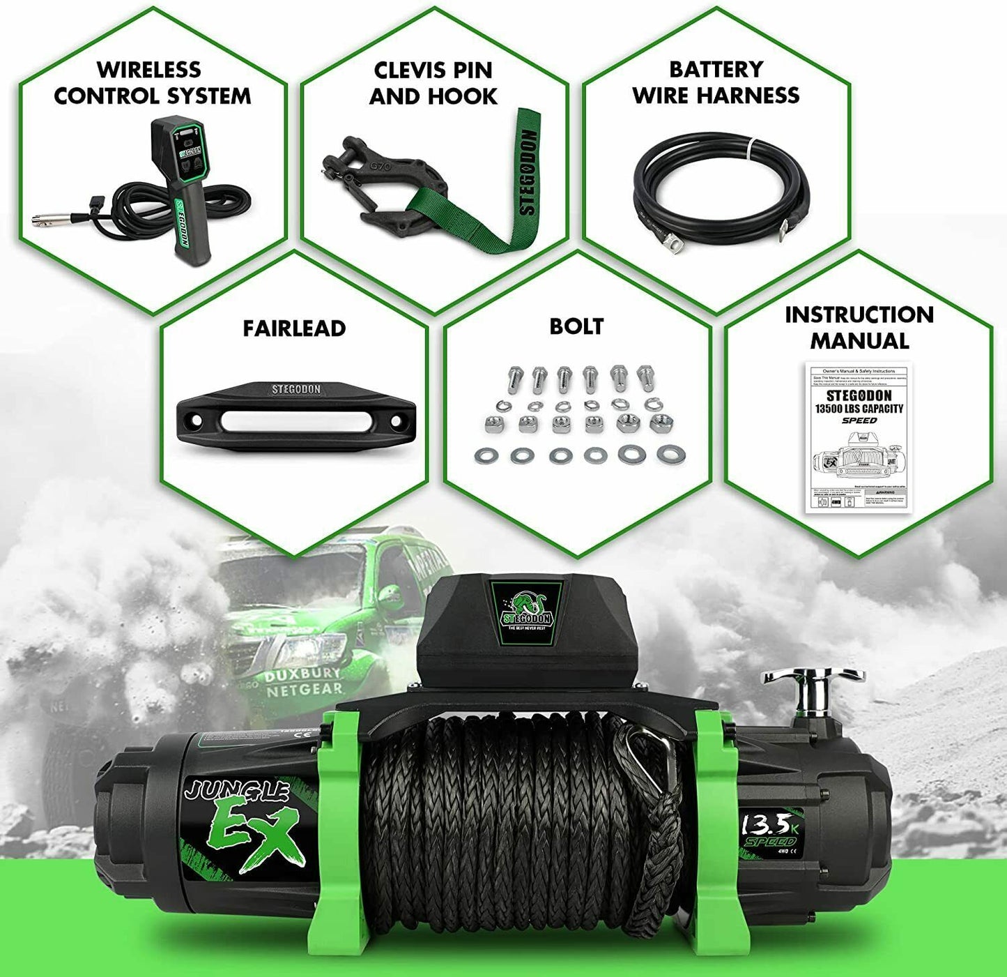 PowerPro Synthetic Rope Winch for Trucks and Jeeps