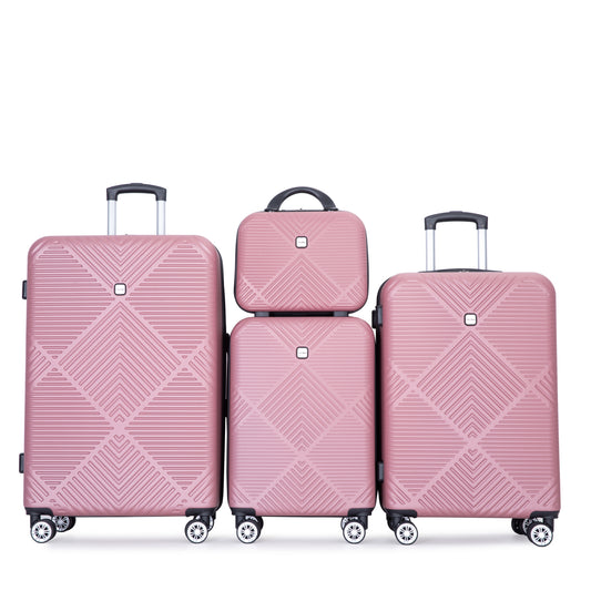 Chic Pink Travel Set: Stylish Suitcases & Makeup Case