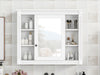 Sleek Mirror Storage Cabinet with Open Shelves