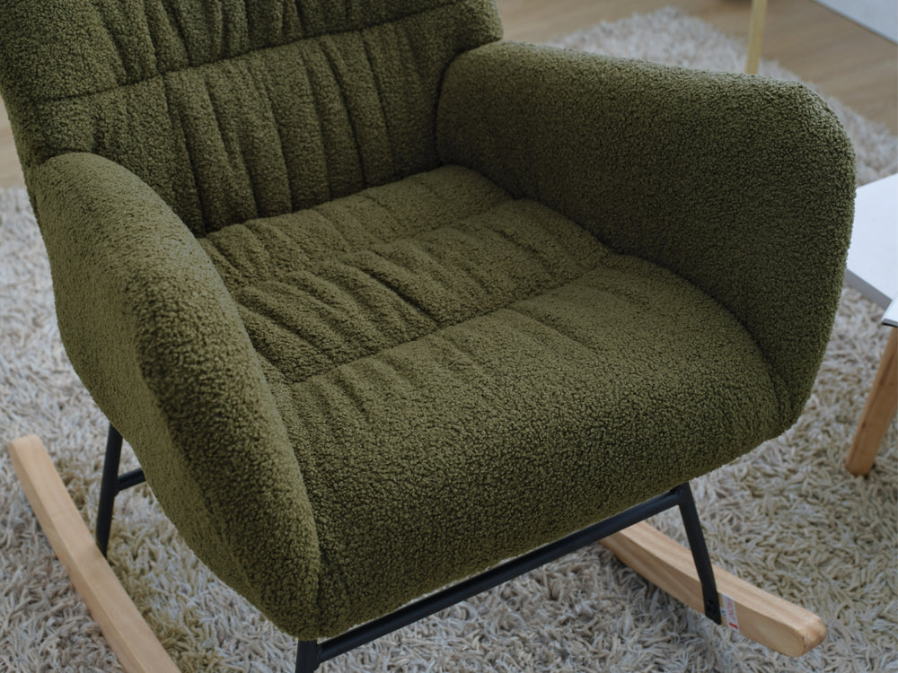 Cozy Teddy Rocking Chair in Dark Green