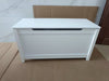 Whimsical White Wooden Toy Box with Safety Lid