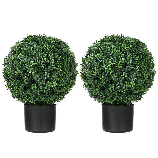 Charming Boxwood Topiary Duo for Indoor/Outdoor Decor