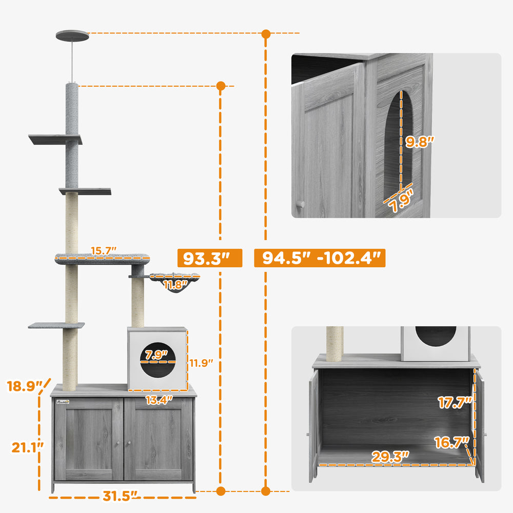 Cozy Cat Haven: Litter Box & Climbing Tree Combo