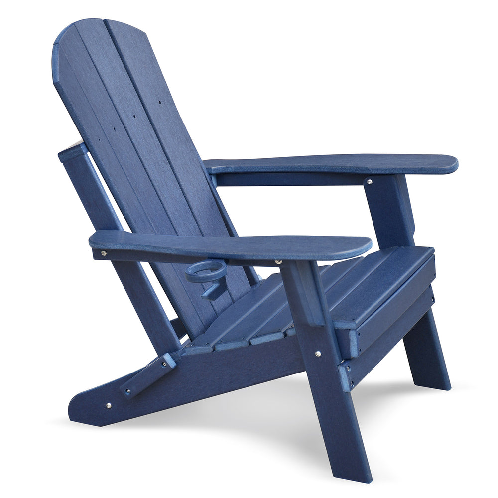 Navy Blue Folding Adirondack Chair - Perfect for Outdoor Relaxation!