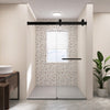 Sleek Frameless Double Sliding Shower Door in Matte Black