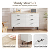 Chic White & Oak 6-Drawer Dresser