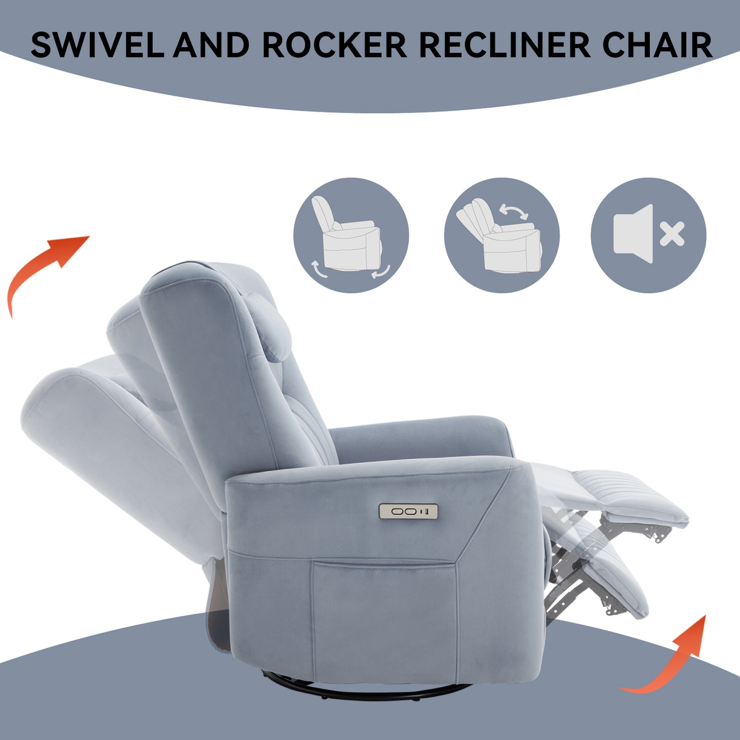 Cozy Power Recliner with Support Pillows and USB Ports