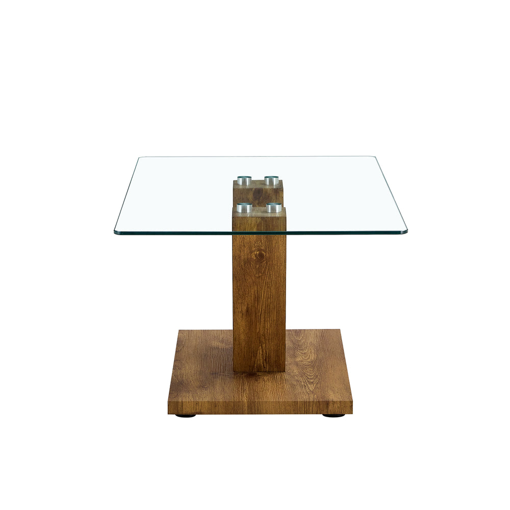 Sleek Glass & Wood Coffee Table