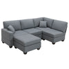 Stylish Modular Sectional Sofa with Convertible Ottoman