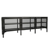 Sleek Metal TV Stand with Stylish Mesh Doors and Ample Storage