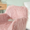 Chic Pink Faux Fur Makeup Chair