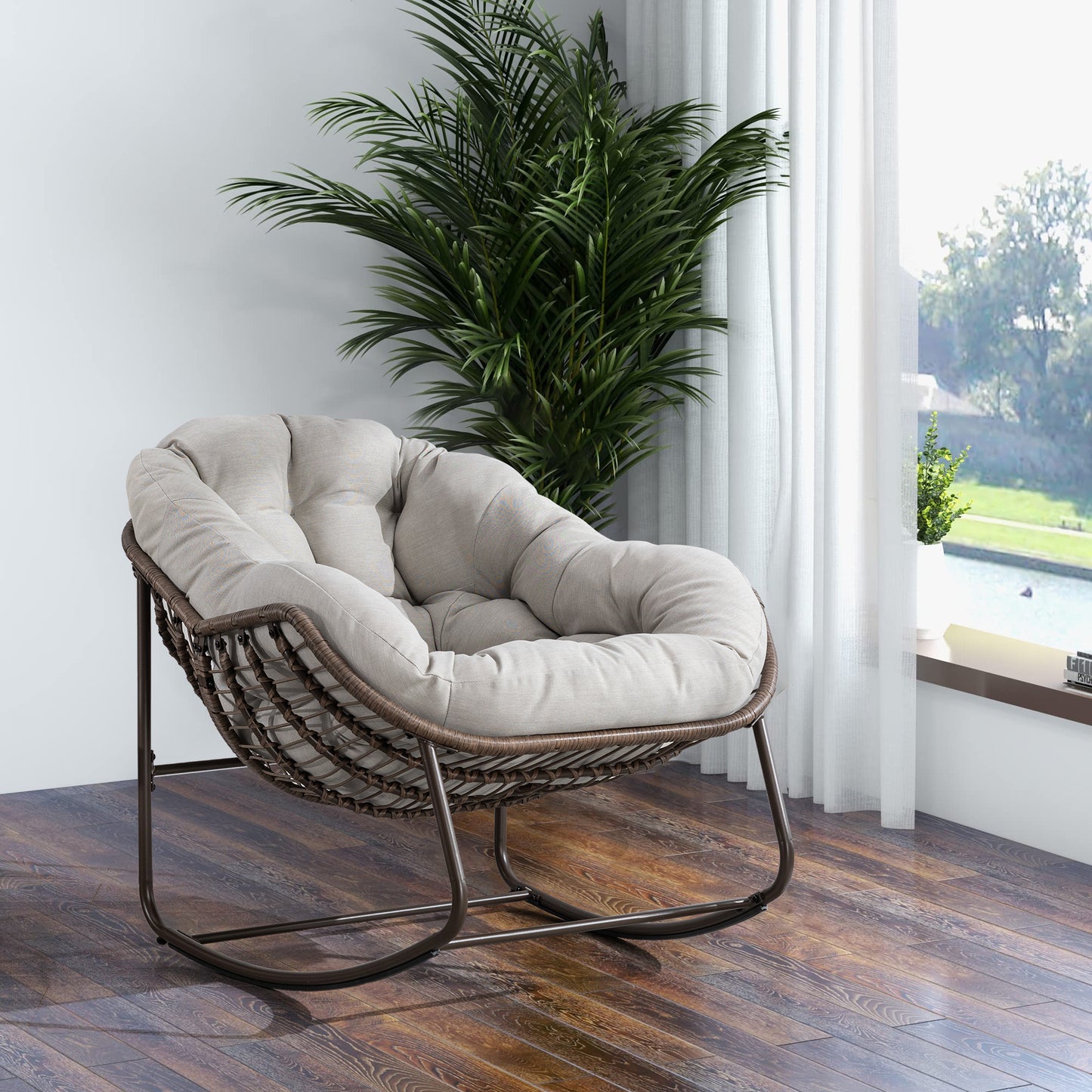 Cozy Rattan Rocking Chair