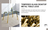 Sleek Gold-Trim Glass Dining Table