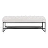 Cozy Channel-Tufted Bench with Chic Metal Shelf