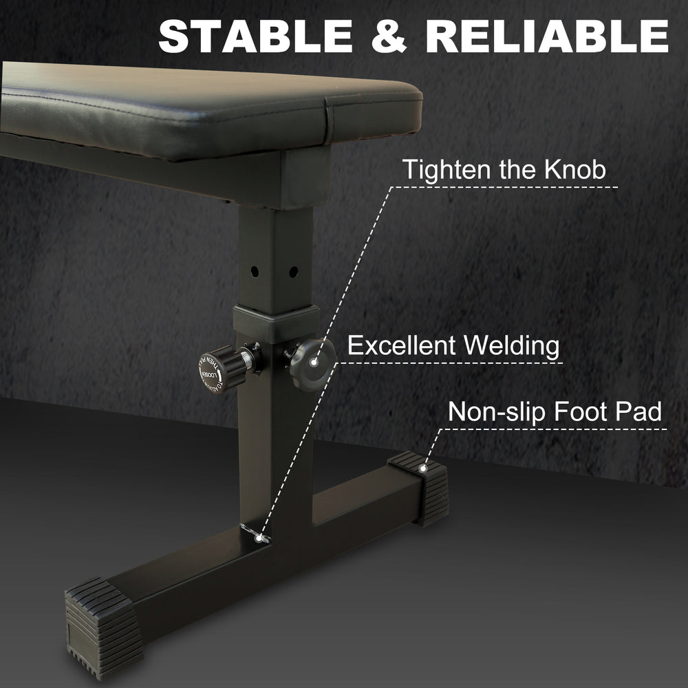 Adjustable Flat Weight Bench for Strength Training